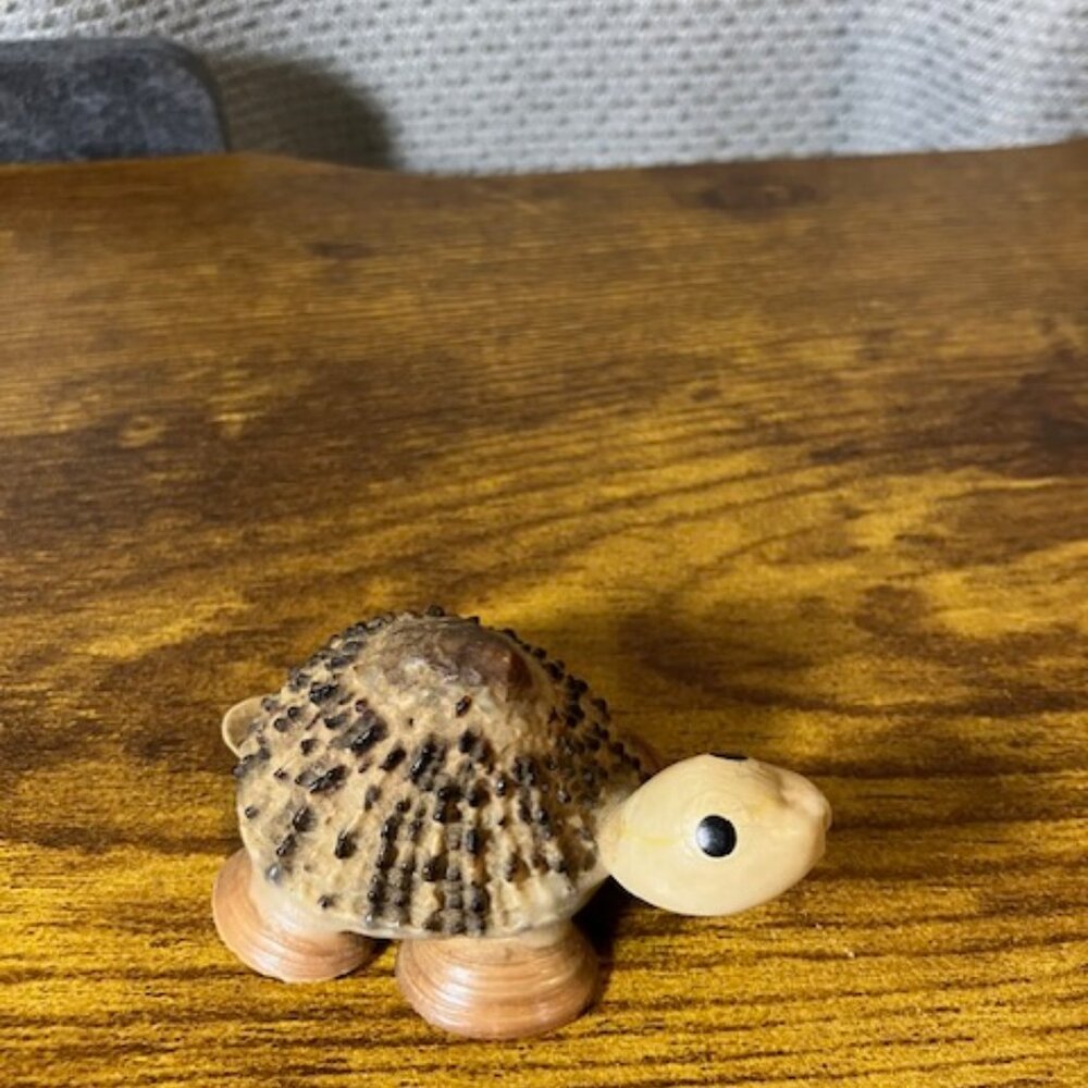 Miniture Handcrafted‎ Nautical Seashell Turtle 1" - Picture 5 of 7